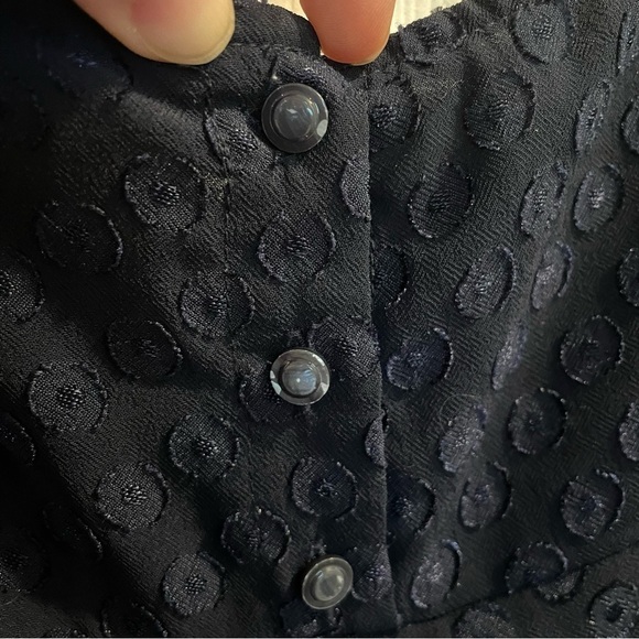 Maeve by Anthropologie Swiss Polka Dot Sheer Blouse in Navy 10 - Picture 12 of 12